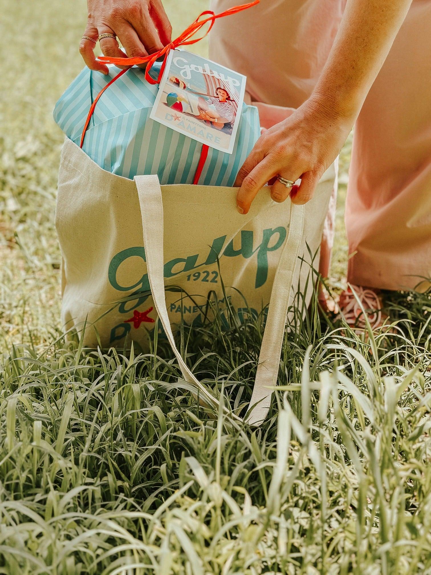 Panettone D'amare con limone candito al profumo di basilico 750g | Shopper in Tessuto in Regalo