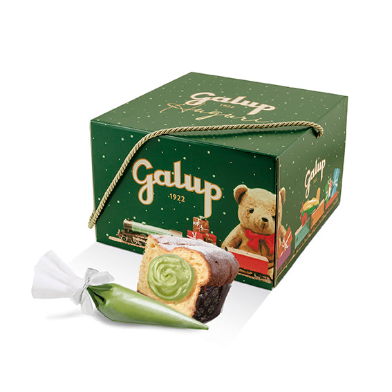 Panettone senza uvetta e canditi con pasta d’arancia 750g + sac a poche al pistacchio 150g