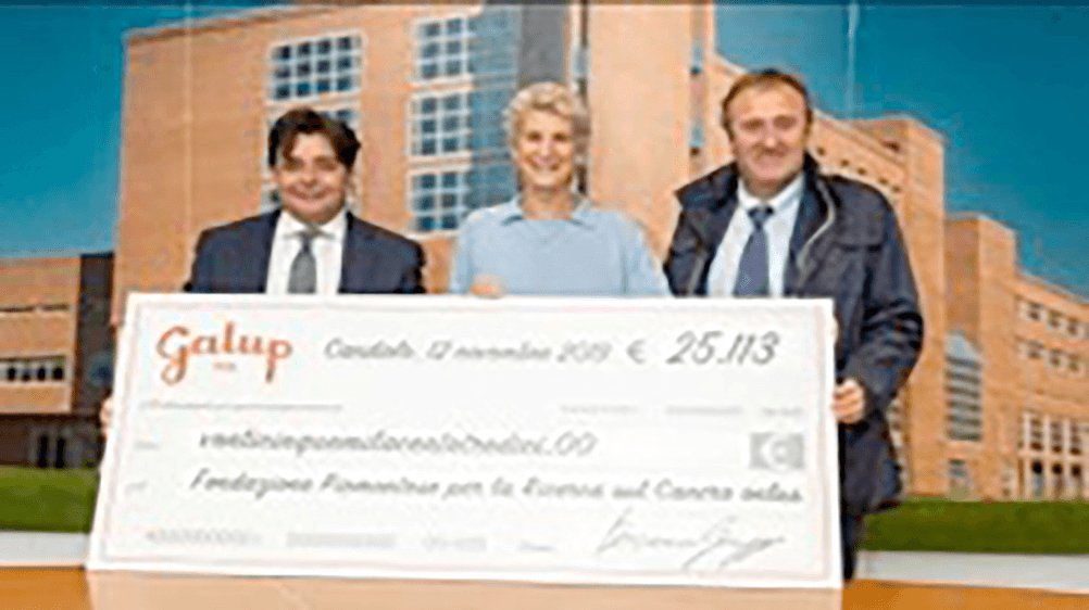 GALUP RACCOGLIE 25MILA EURO PER LA RICERCA SUL CANCRO - Galup® Store Ufficiale