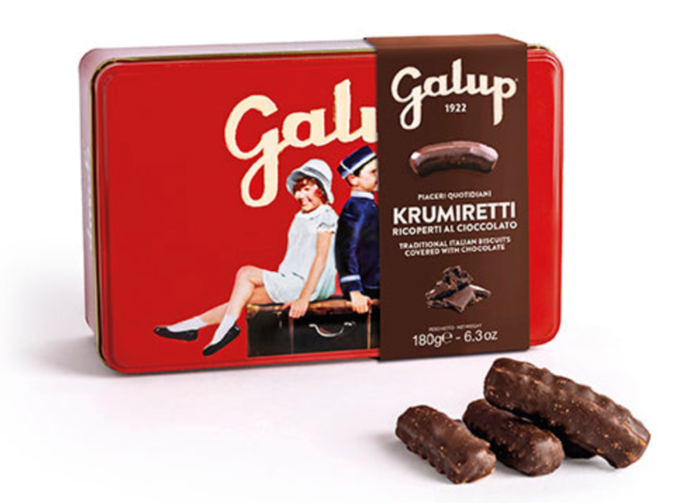 Biscotti Krumiretti ricoperti al cioccolato fondente in latta - 180g