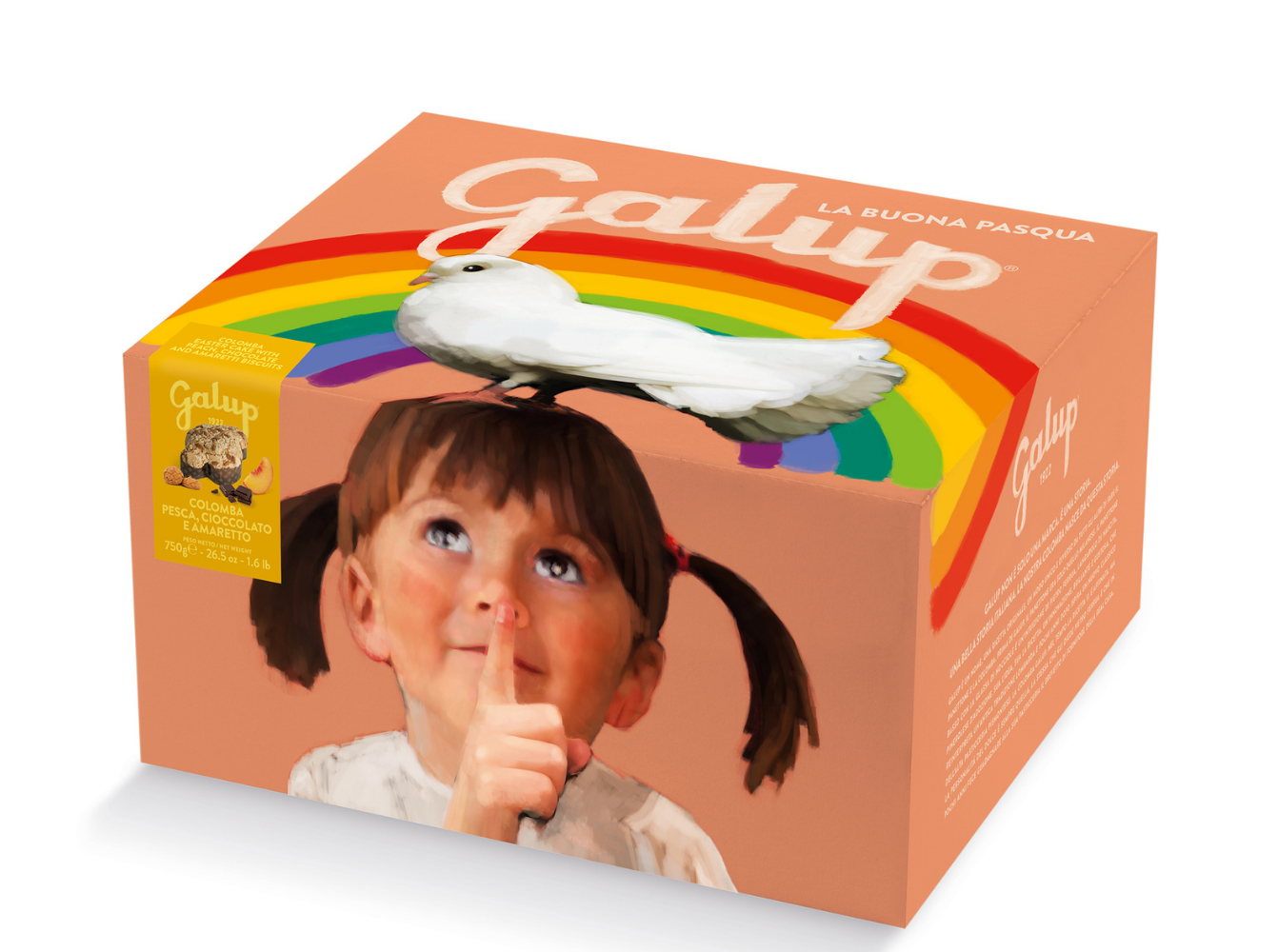 Colomba Gran Galup Pesca, Cioccolato e Amaretto - 750G