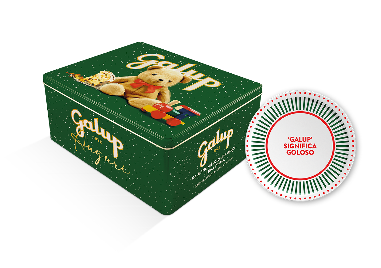 Panettone Classico Gran Galup 750g in scatola di Latta con piattino in porcellana