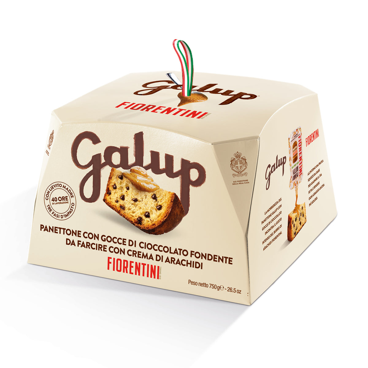 Panettone Milano con Gocce di Cioccolato Fondente da guarnire con il burro d’arachidi Fiorentini - 750g + 100g