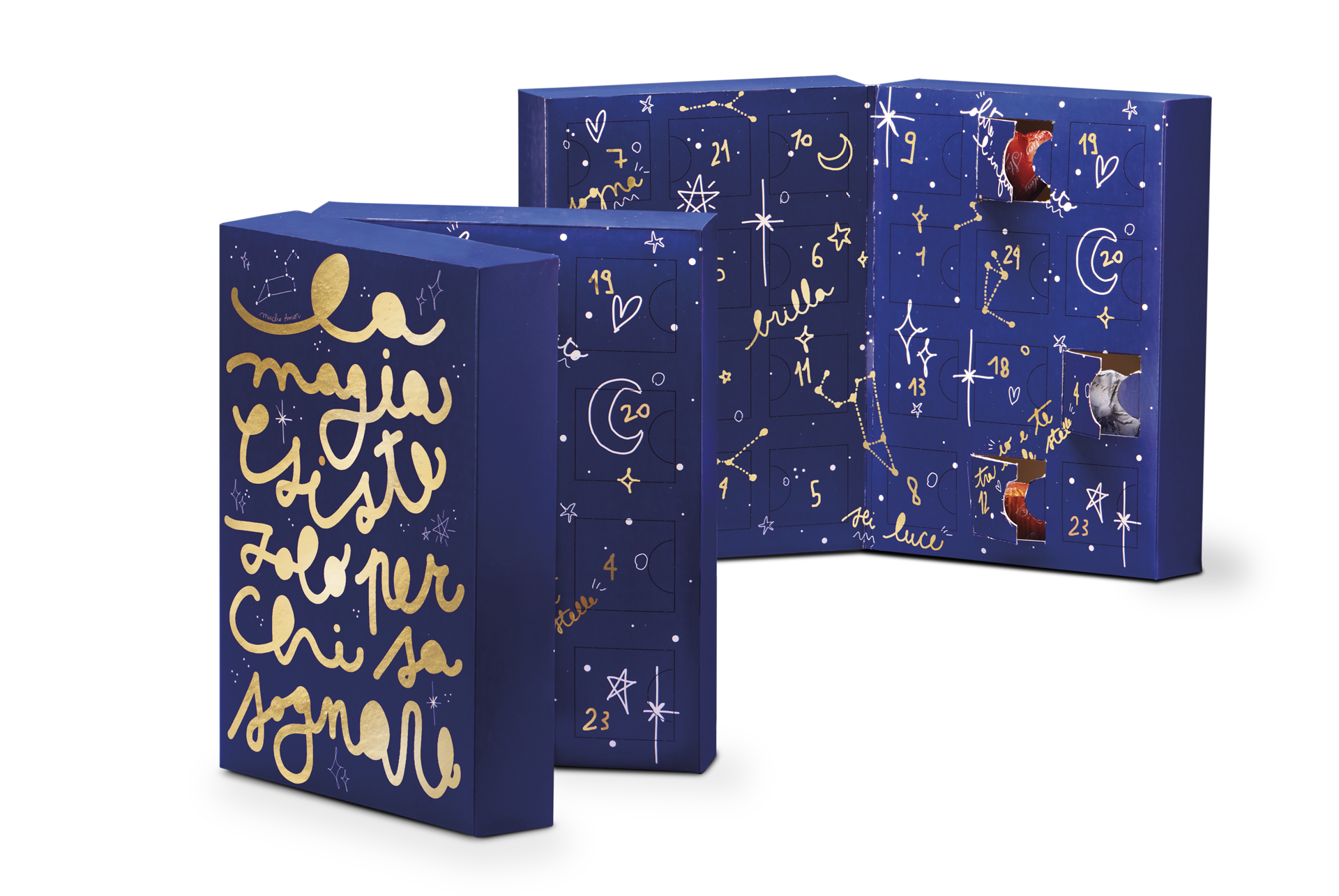 Calendario dell'Avvento (Cuori, Pirottini, Margherite, Cardinale)