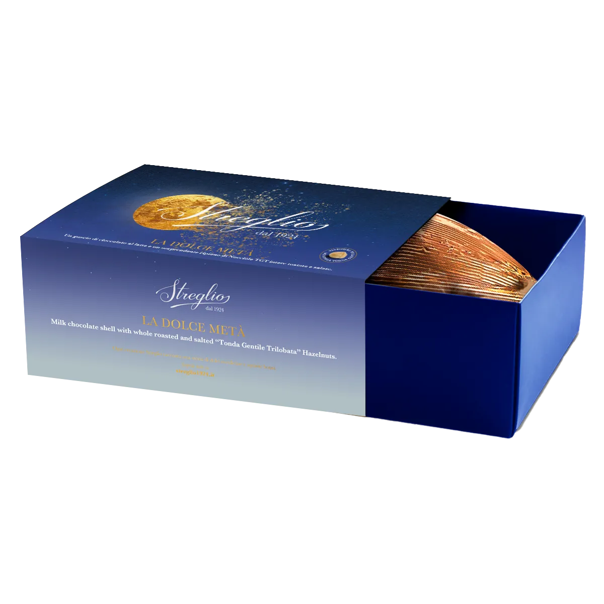 LA DOLCE METÀ STREGLIO AL LATTE CON NOCCIOLE INTERE - 350G