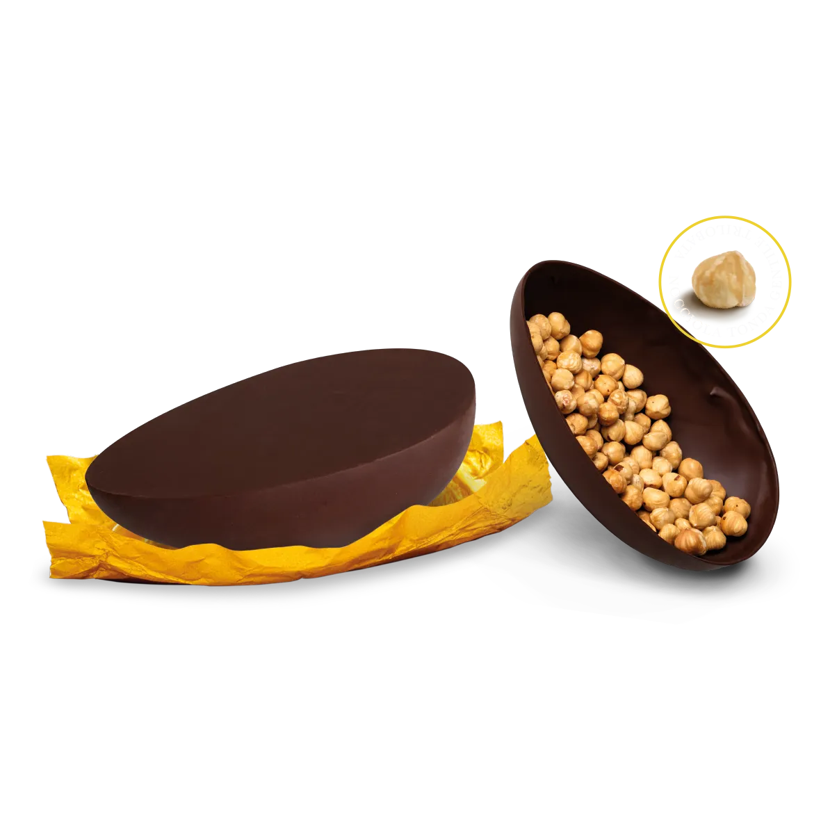 LA DOLCE METÀ STREGLIO FONDENTE CON NOCCIOLE INTERE - 350G