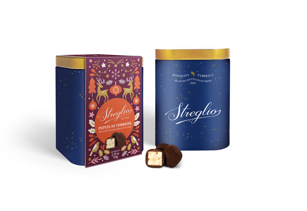 Pepite di Torrone friabile alle nocciole ricoperte di cioccolato fondente - 150g
