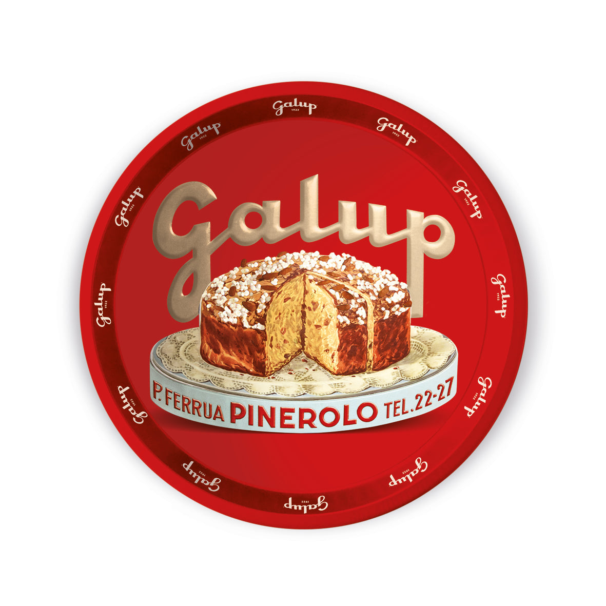 VASSOIO IN LATTA ROSSO PANETTONE GALUP