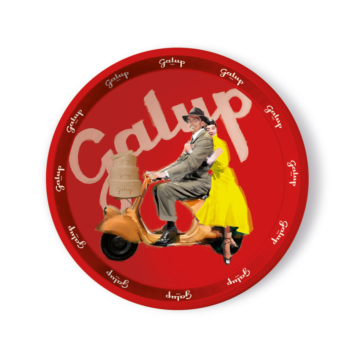 VASSOIO IN LATTA ROSSO VESPA GALUP