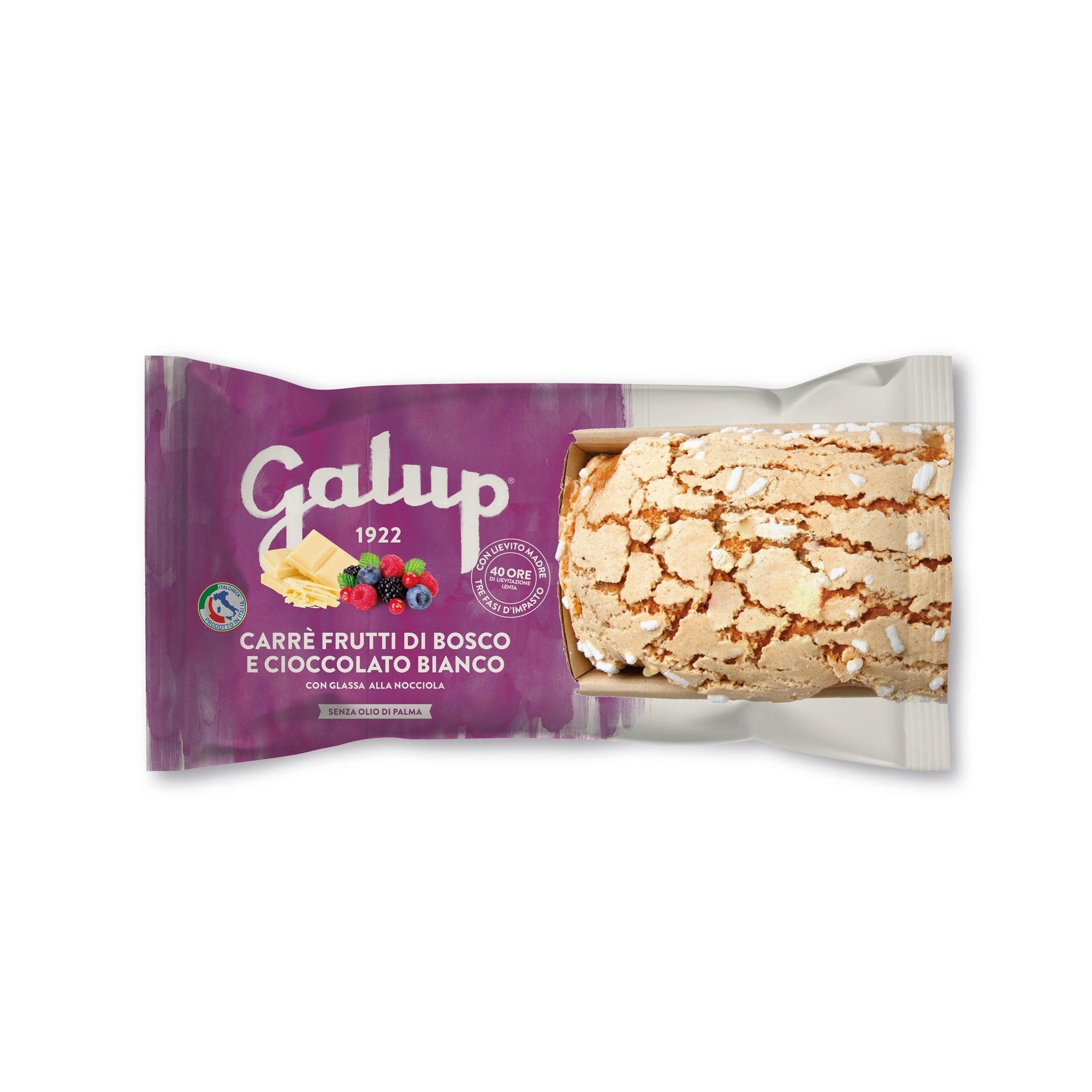Carrè Galup ai frutti di bosco con cioccolato Bianco 400g - Galup® Store Ufficiale